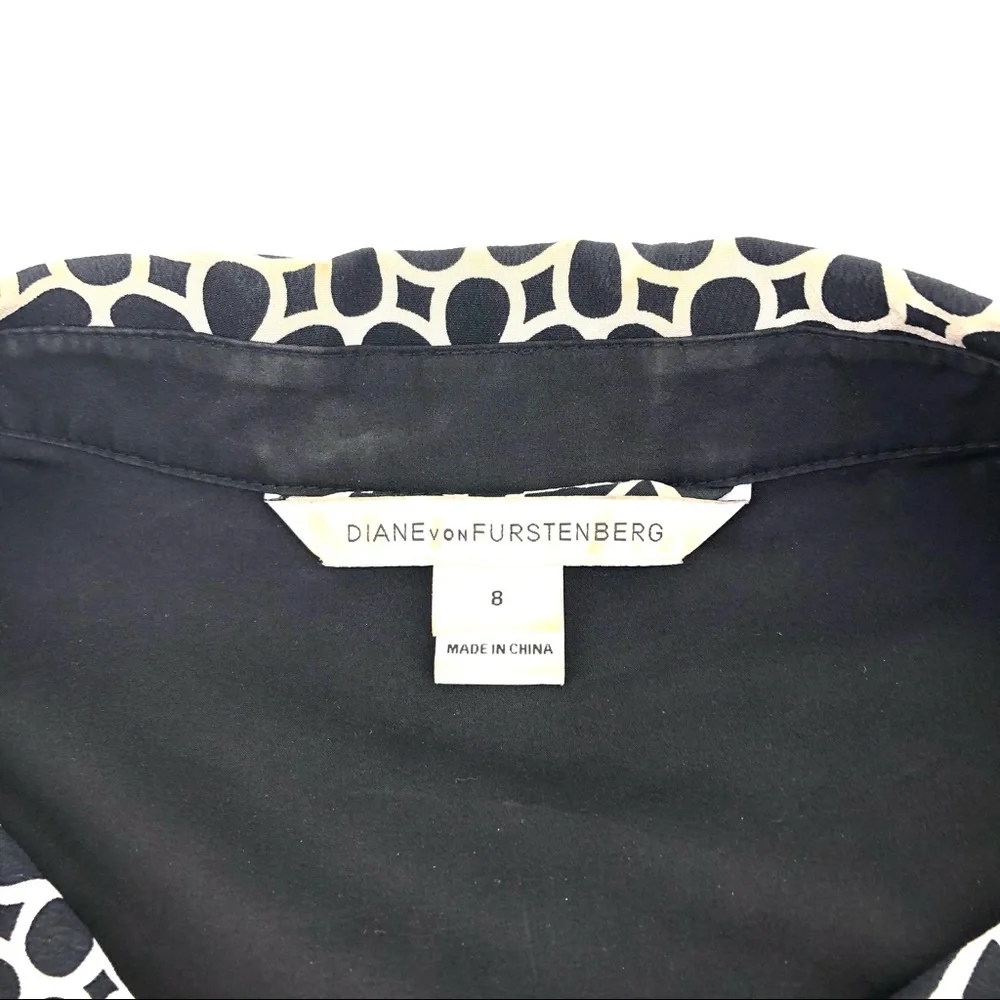 Diane Von Furstenberg Black/White Button Up Dress - Picture 3 of 7